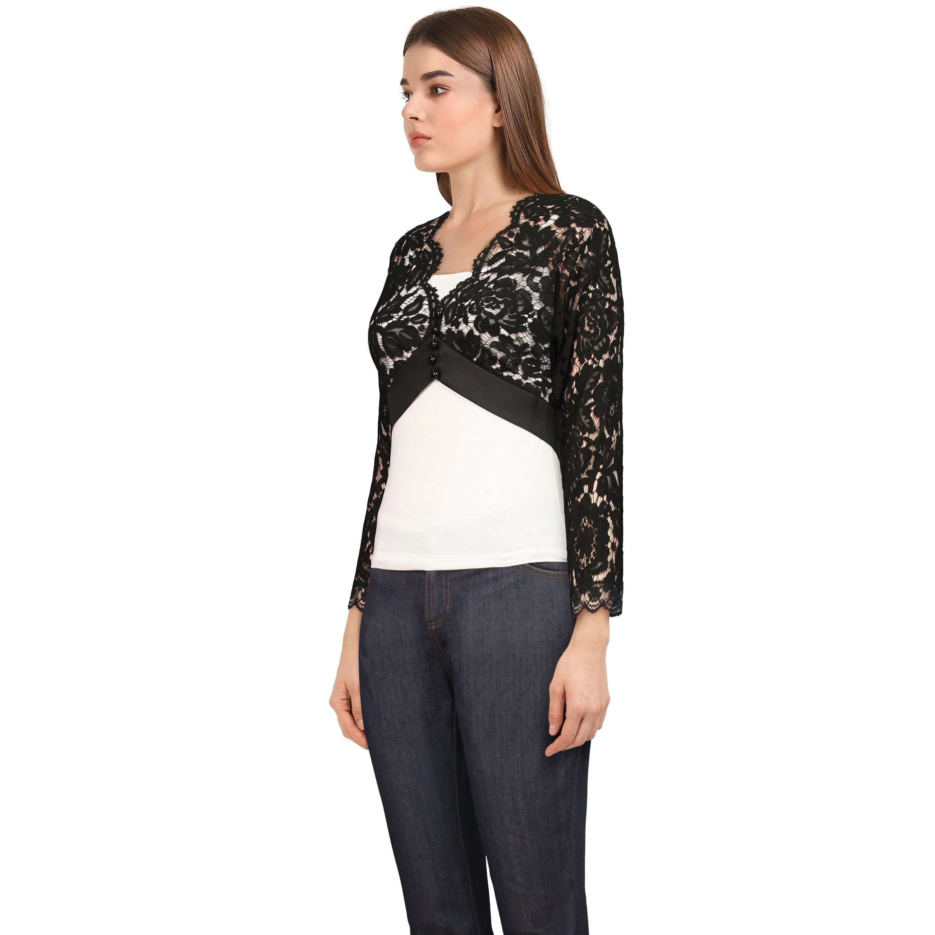 Lace Shrug in Black