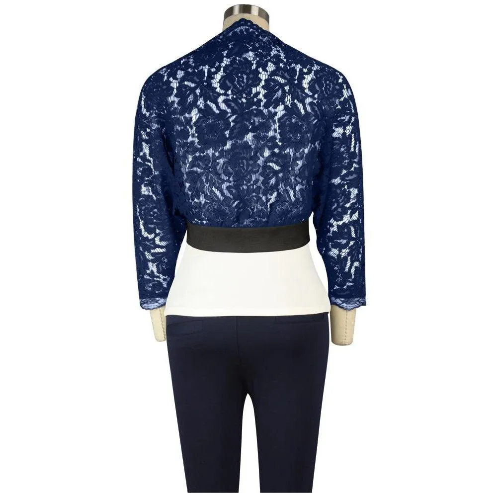 Lace Shrug in Navy & Black