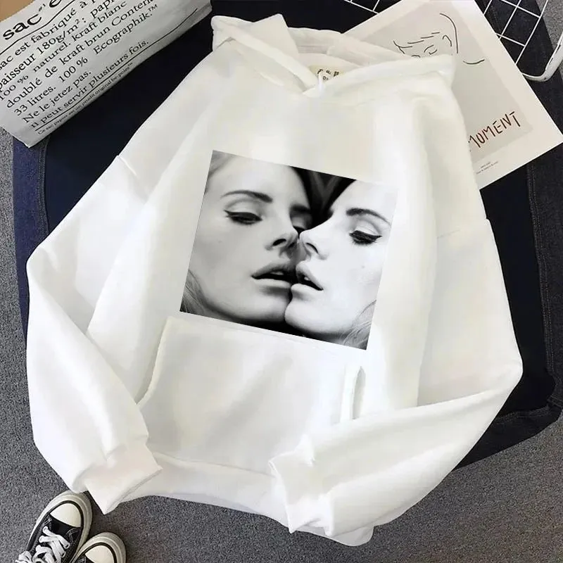 Lana Del Rey Aesthetic Grunge Funny Y2K Hoodie Women Harajuku Streetwear Sweatshirt Pullover Winter Warm Casual Hoody Female