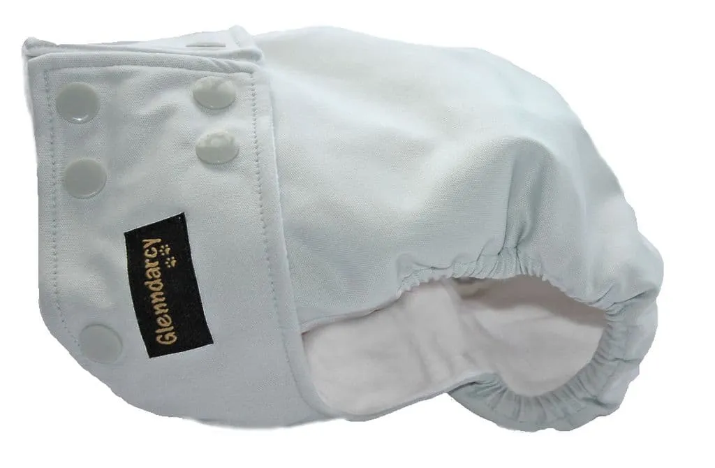 Light Grey Female Dog Nappy - Poppers fastening