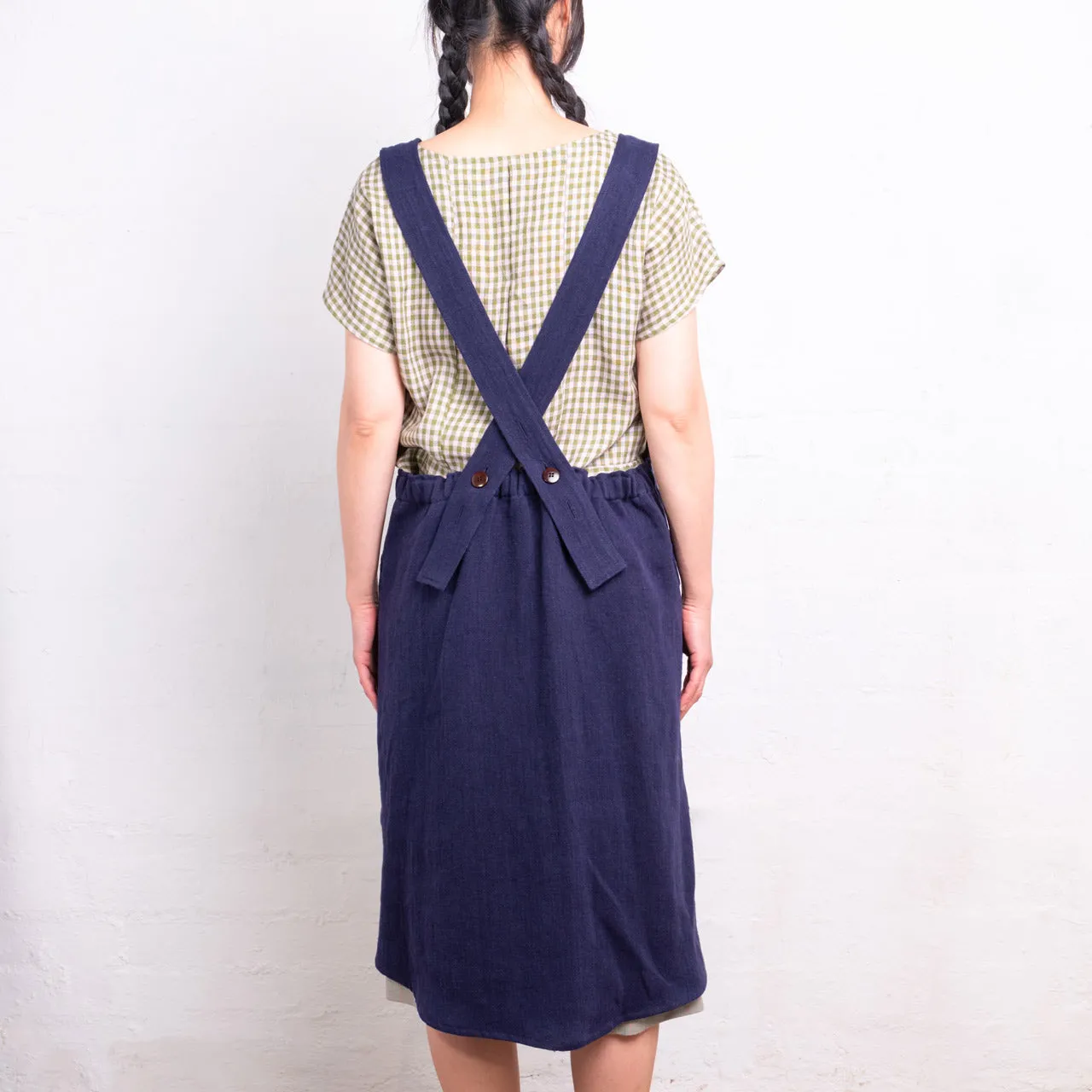 Mamiko Apron Dress - 100% Hemp - Indigo Denim (Women S-XL)