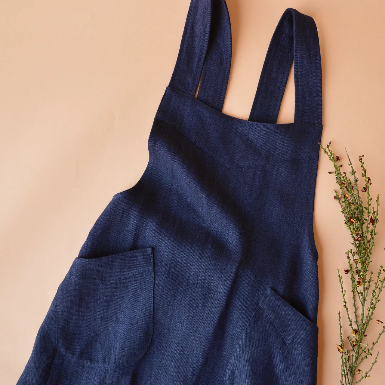 Mamiko Apron Dress - 100% Hemp - Indigo Denim (Women S-XL)