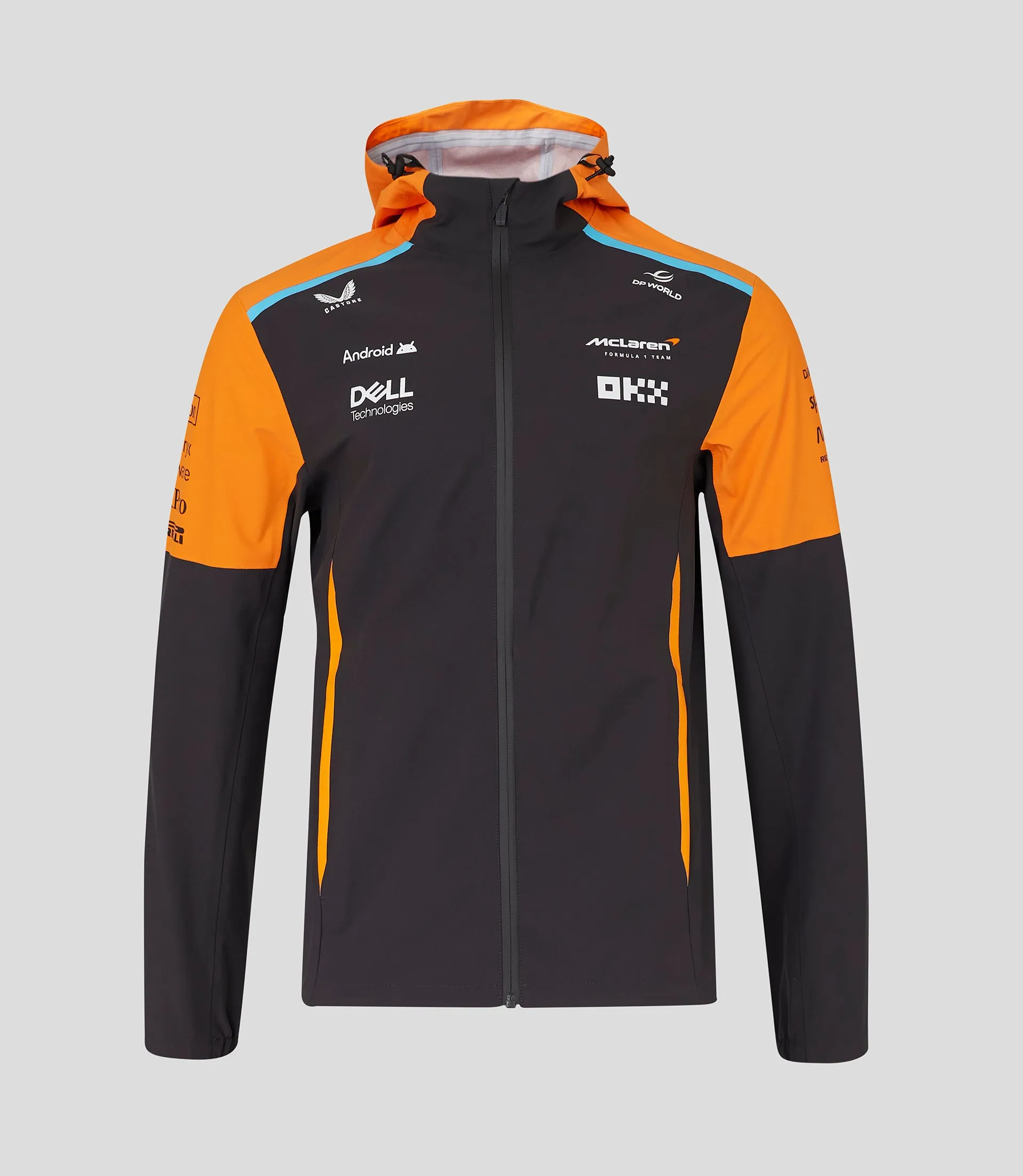 McLaren jacket, Castore, team, lightweight rain, gray, 2024