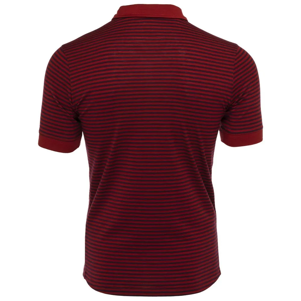 Mens Merino 180 Short Sleeve Polo Shirt (Stripe Red/Wine)