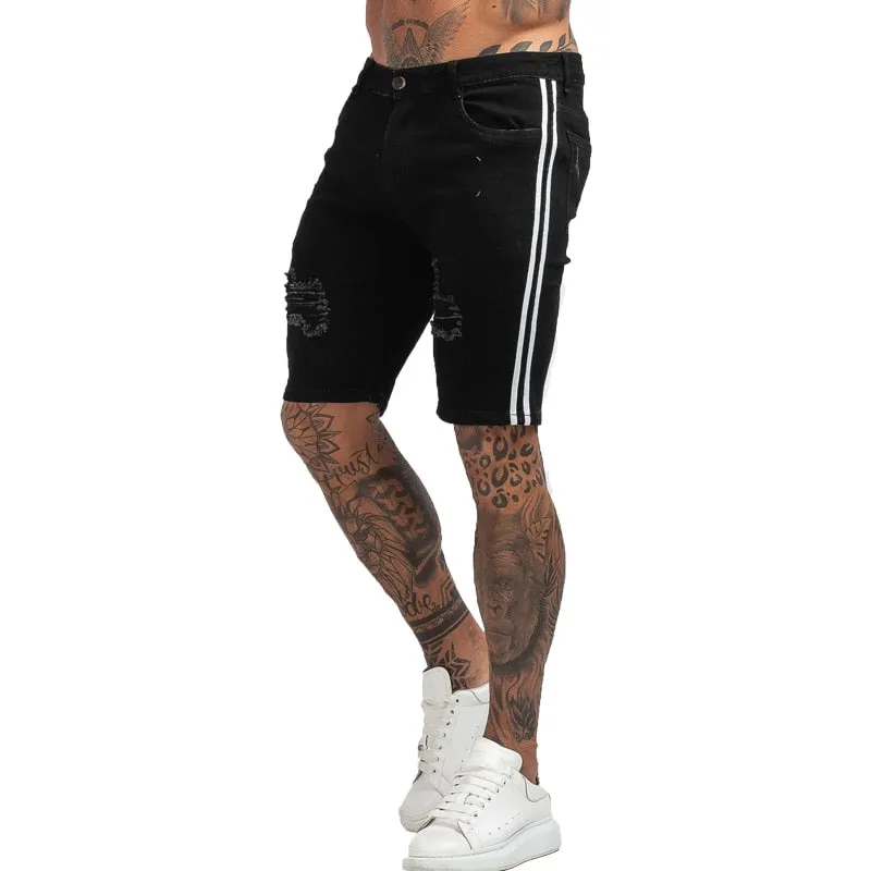 Mens Shorts Jeans Denim Shorts Black High Waist Ripped Summer Jeans Shorts For Men Brand Plus Size Casual Streetwear dk03