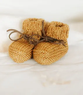 Merino Wool Baby Booties | Wool Knitted Newborn Baby Booties