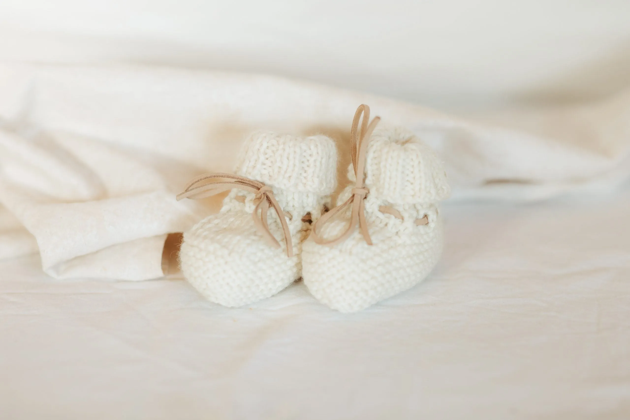 Merino Wool Baby Booties | Wool Knitted Newborn Baby Booties