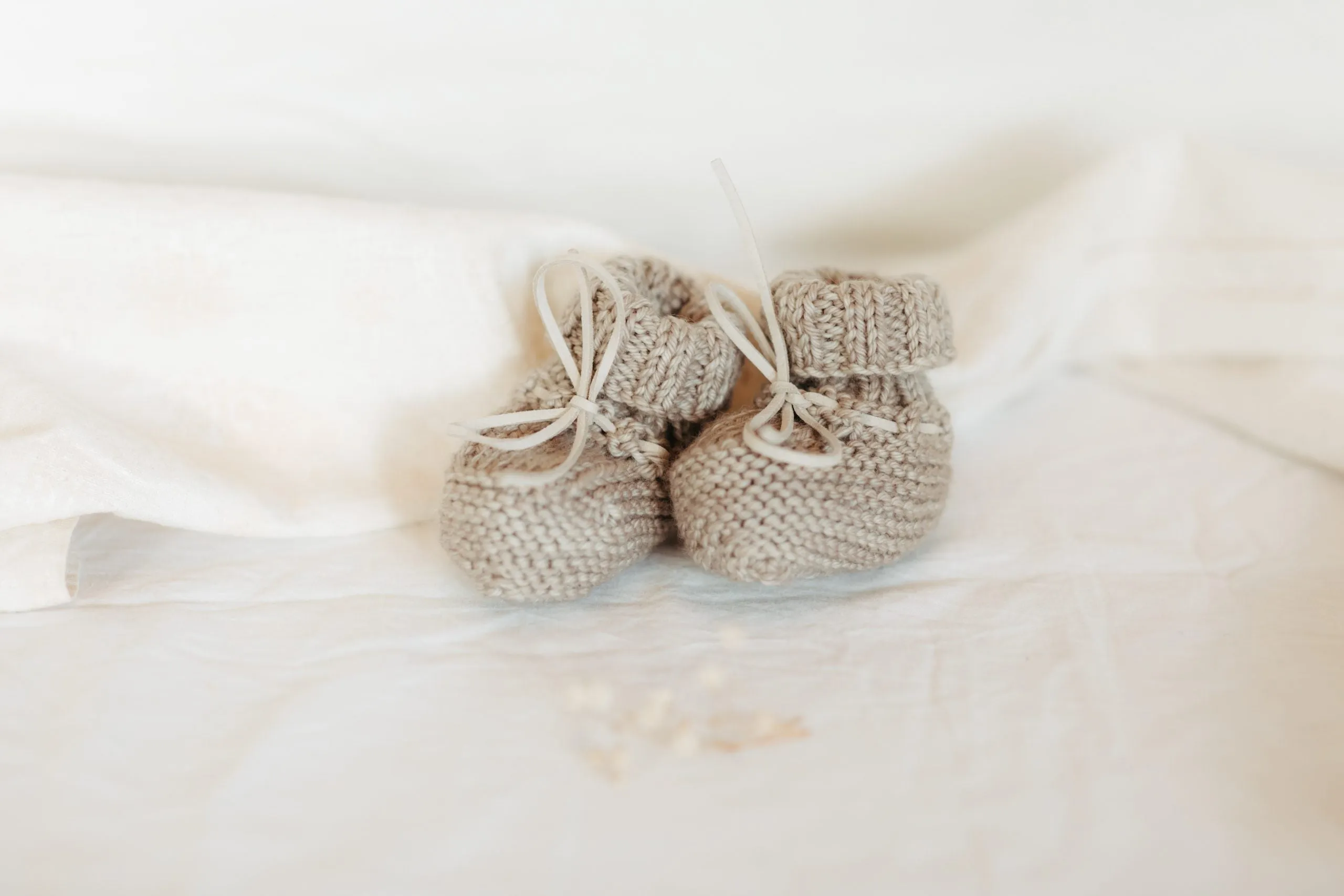 Merino Wool Baby Booties | Wool Knitted Newborn Baby Booties