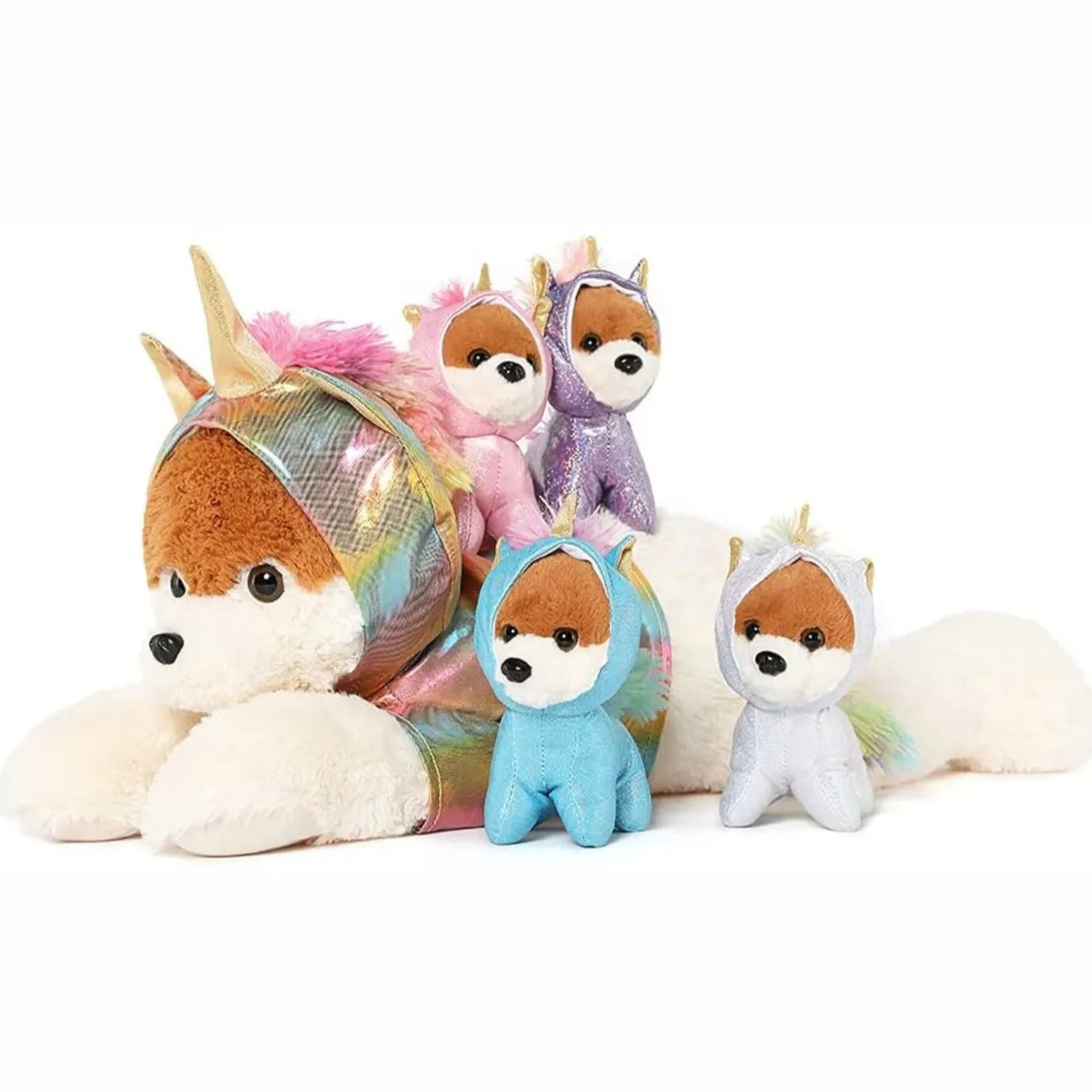 Mommy Dog Stuffed Animal Toy Set, 26 Inches