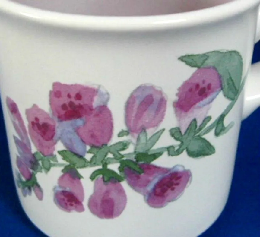 Mug Cape May Pfaltzgraff USA Foxgloves Bird House Lavender Interior Watercolor