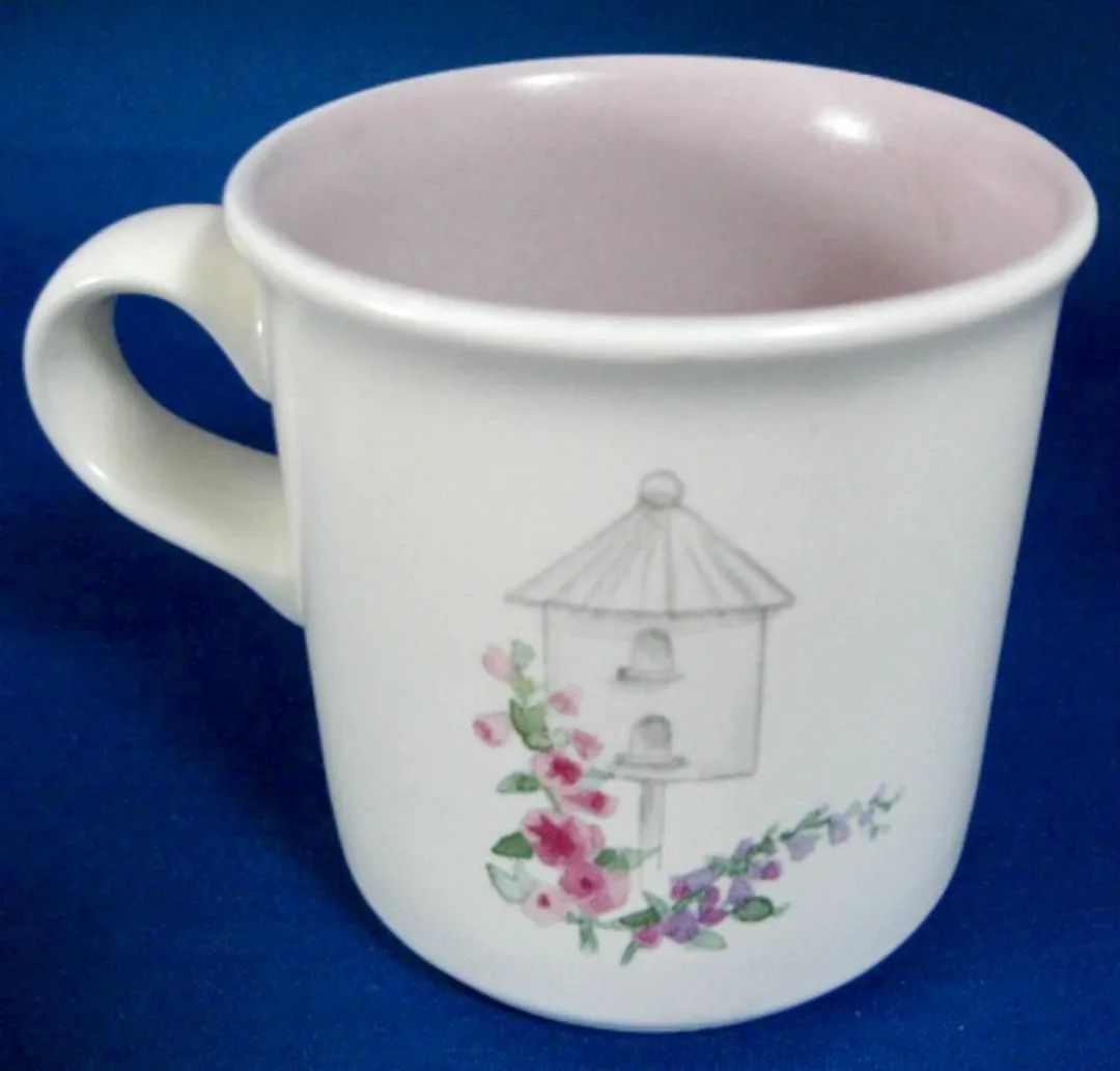 Mug Cape May Pfaltzgraff USA Foxgloves Bird House Lavender Interior Watercolor