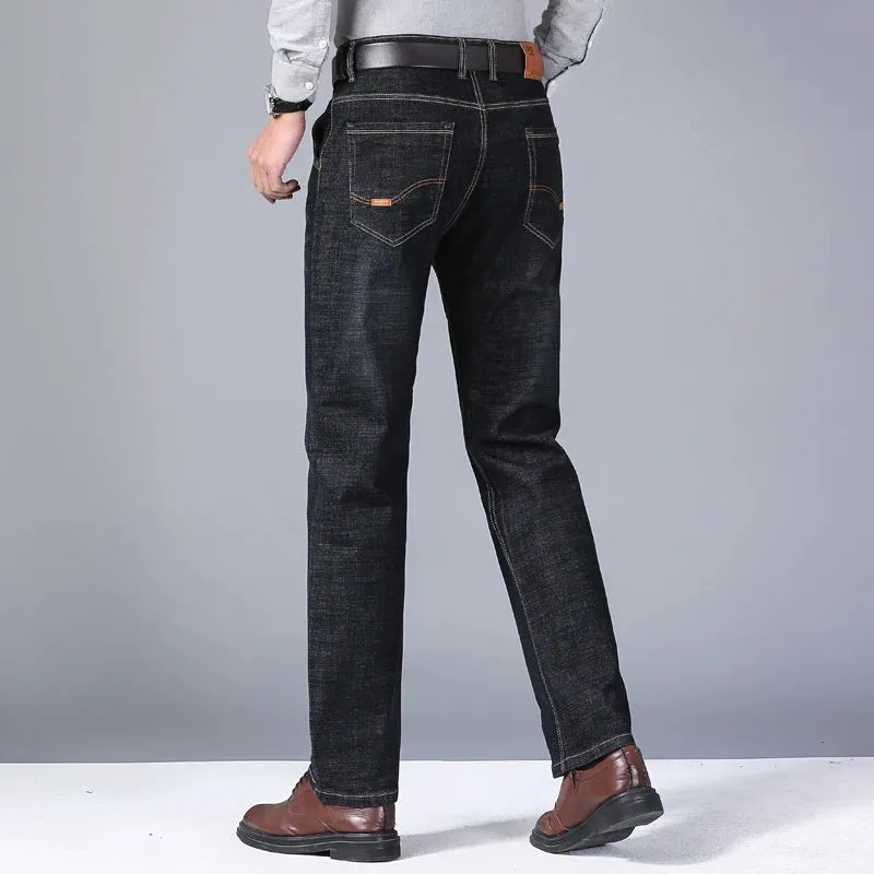 New Arrivals Regular Fit Straight Men's Business Casual Denim Pants New Arrivals Jeans Blue Black Luxury Trousers