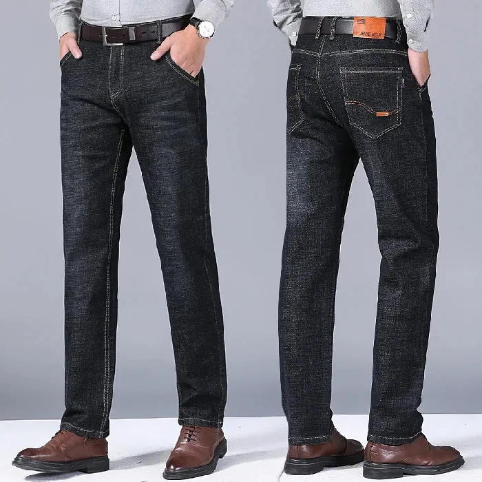 New Arrivals Regular Fit Straight Men's Business Casual Denim Pants New Arrivals Jeans Blue Black Luxury Trousers