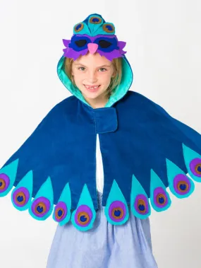 PEACOCK CAPE - Girls Cape Costume Sewing Pattern with Peacock Applique