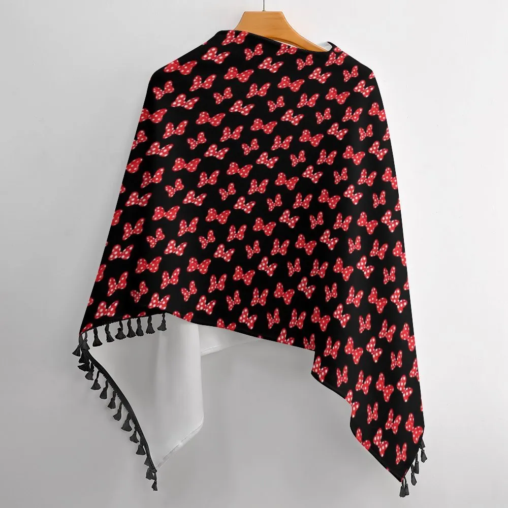 Polka Dot And Bows Tassel Cape