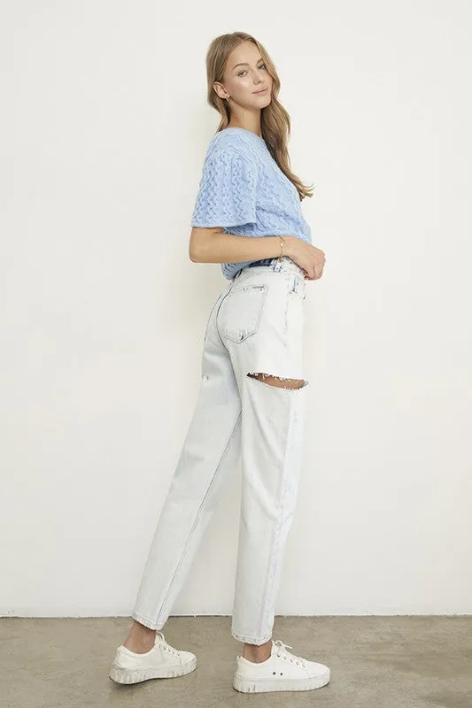 Polly High Rise Jeans - Ice