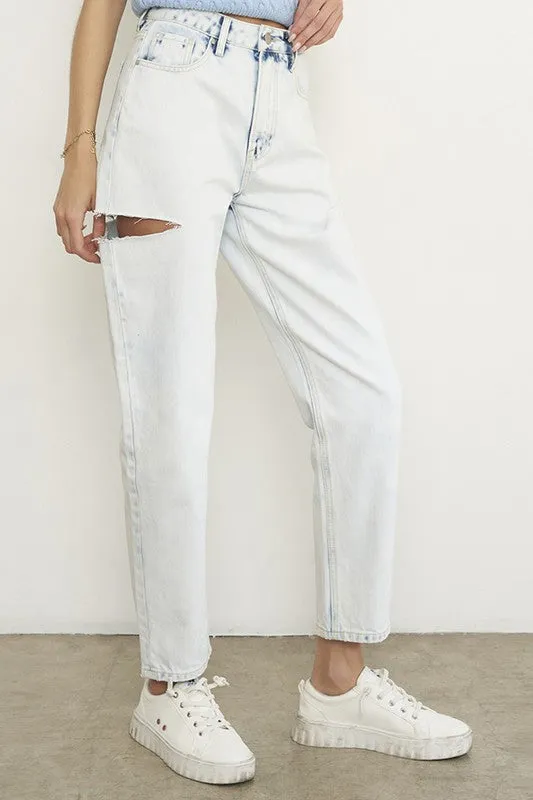 Polly High Rise Jeans - Ice