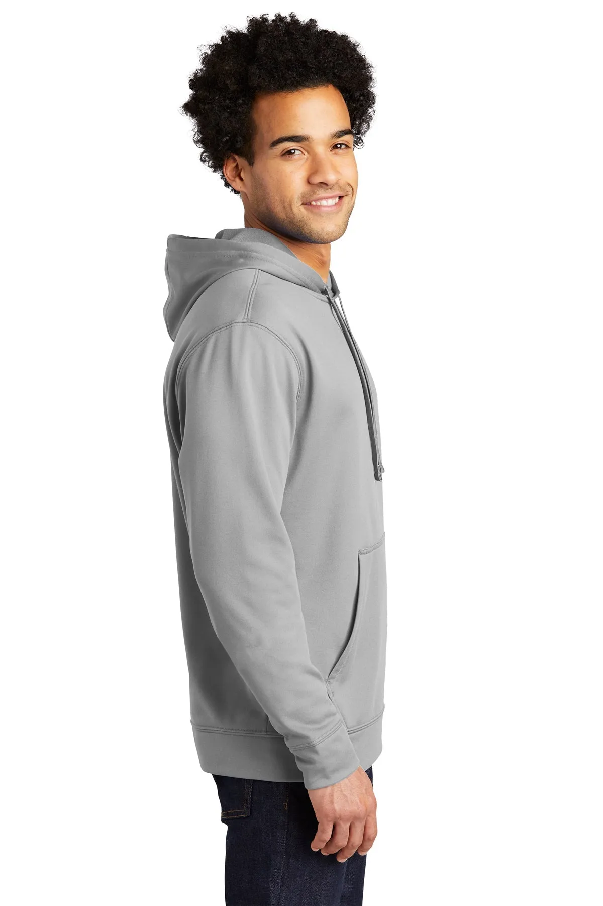 Port & Company Performance Branded Fleece Hoodies, Silver