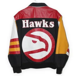 Rare Atlanta Hawks Jeff Hamilton 1993 Series Leather Twill Jacket (S)