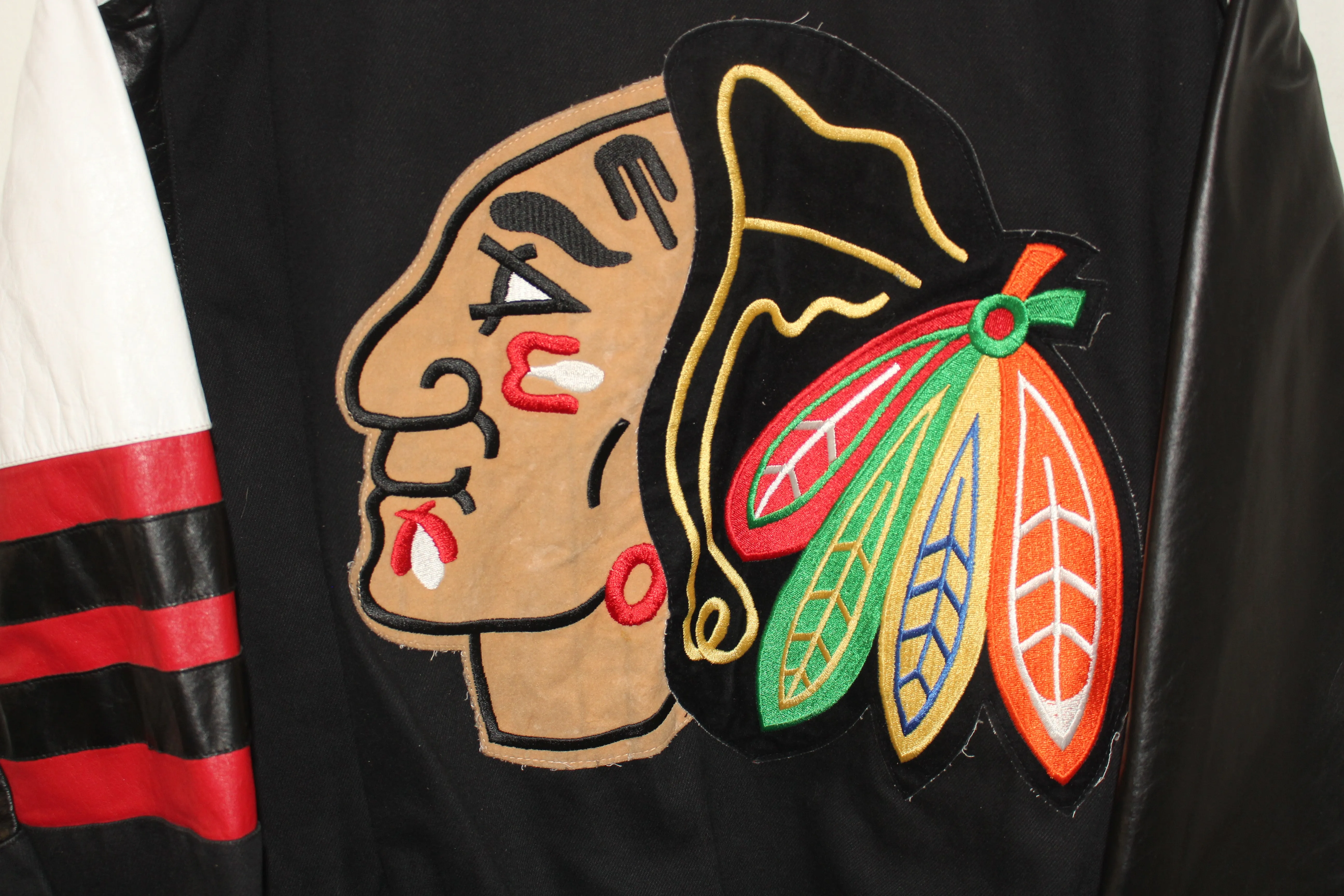 Rare Chicago Blackhawks Jeff Hamilton Leather Jacket (L)