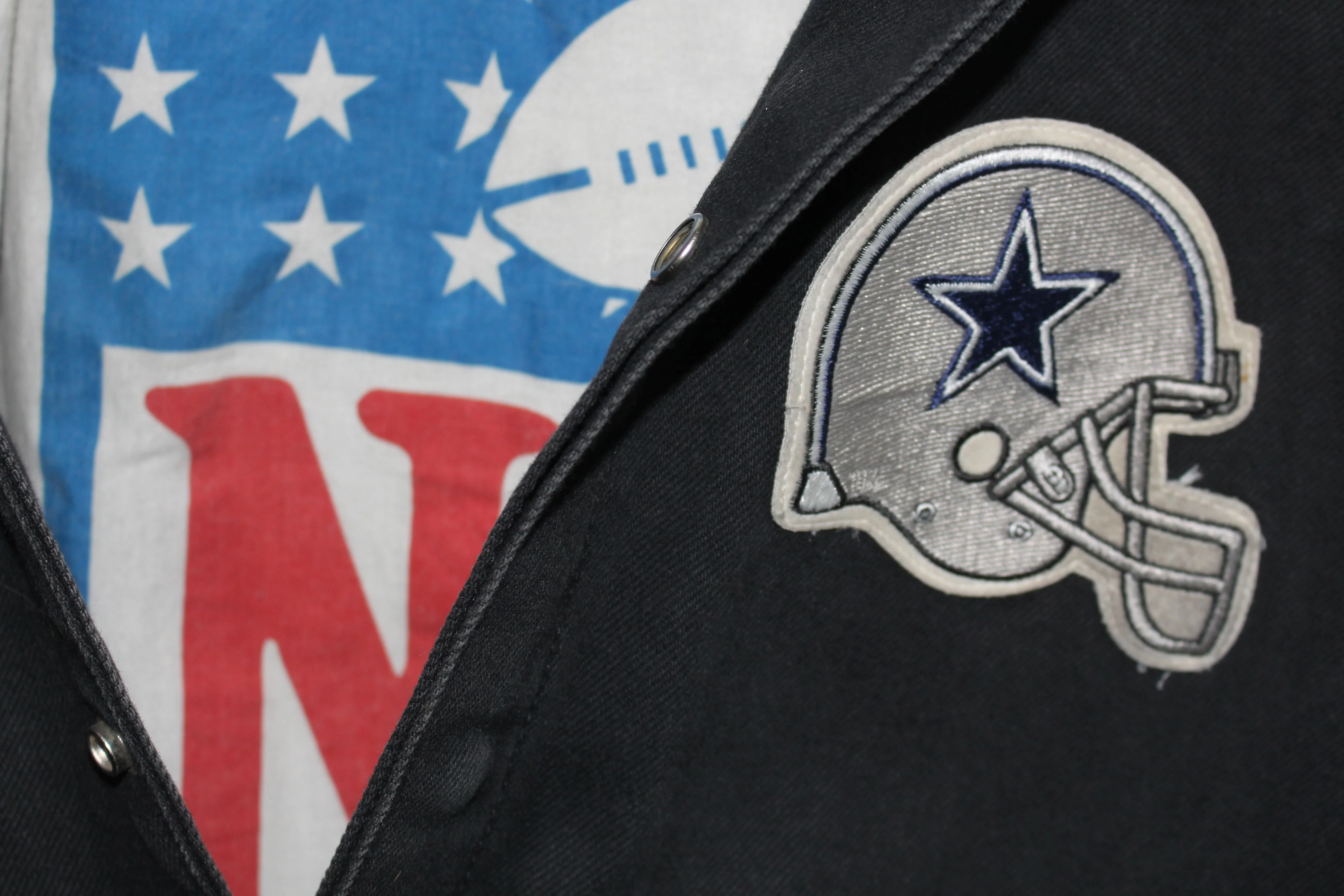 Rare Dallas Cowboys Denim Leather Jeff Hamilton Jacket (L)