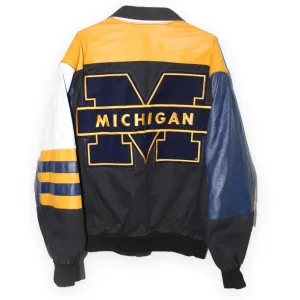 Rare University Of Michigan Wolverines Jeff Hamilton Leather Jacket (XL )