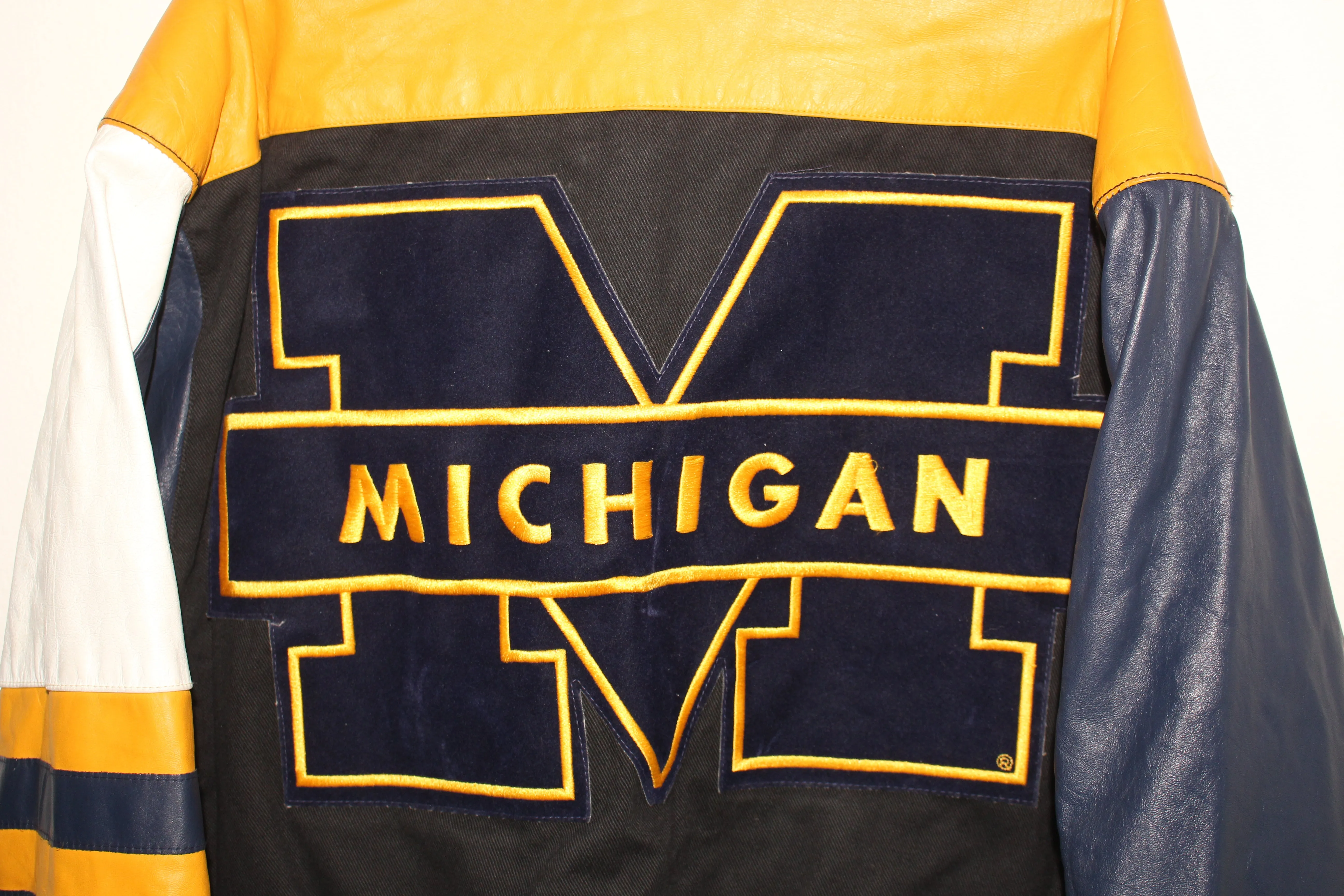 Rare University Of Michigan Wolverines Jeff Hamilton Leather Jacket (XL )