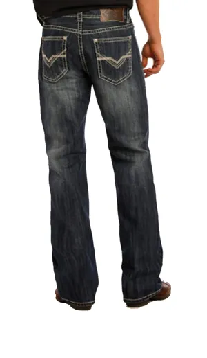 Rock and Roll Men's Double Barrel Running V Jeans Boot Cut - M0S1446 32x34