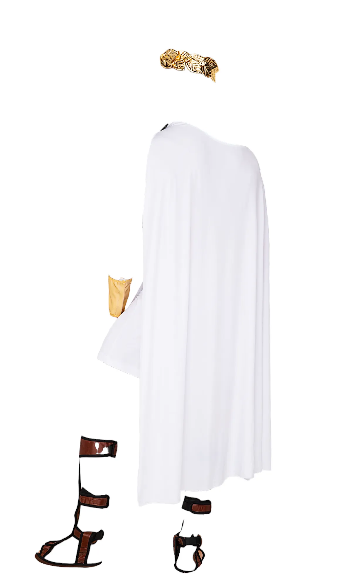 Roma Costume 4 PC Olympian Leader Men's Costume with Skirt, Cape & Belt White/Gold