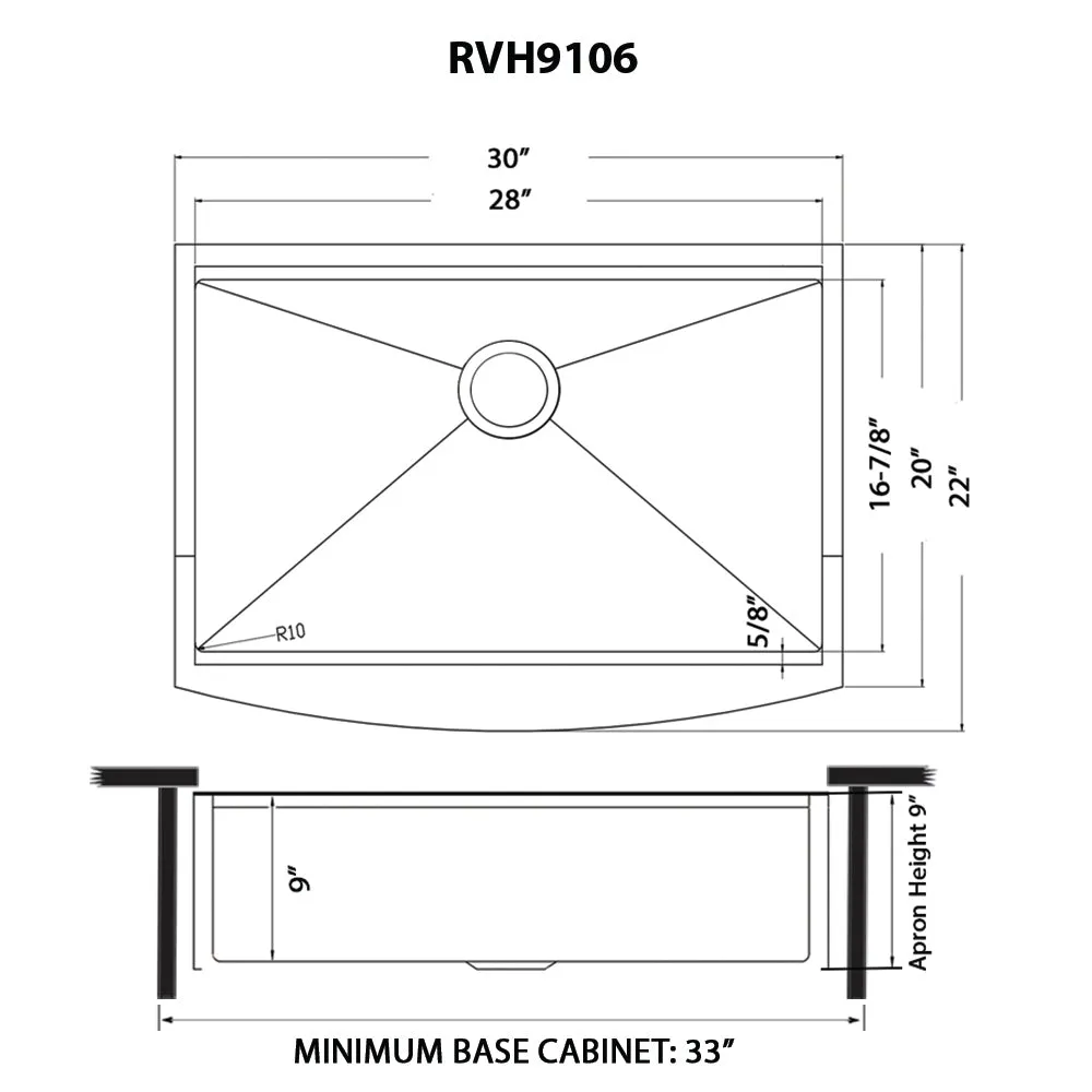 Ruvati 30-inch Matte Gold Workstation Apron-Front Brass Tone Stainless Steel Kitchen Sink – RVH9106GG