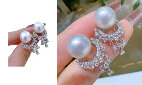 S925 sterling Silver Plated  Pearl Earrings