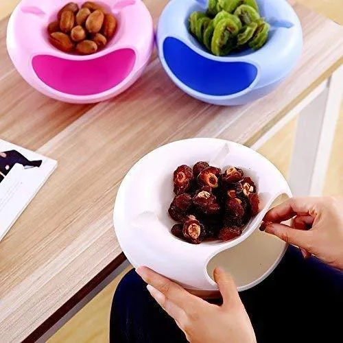 Snacks Bowl with mobile holder Bowl Double Layer Candy Plate Peels Shells Storage Mobile Phone Holder Stand