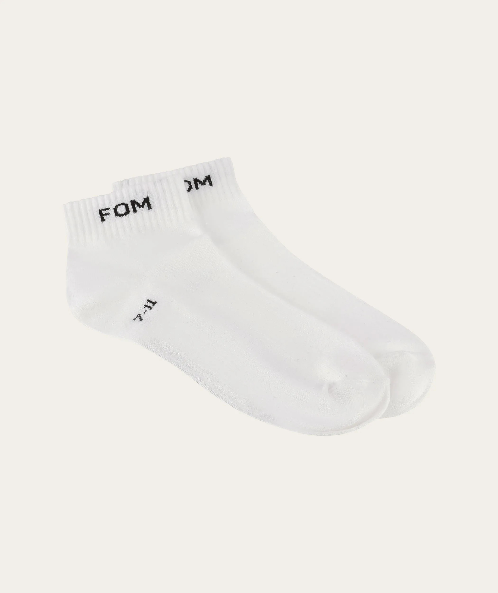 Socks FOM Ankle Twin Pack - White & Grey Melange (Size 7-11)