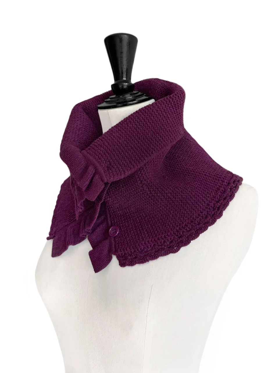 SPECIAL! Mulberry Crochet-Trimmed Ruffle A-lined Neck Warmer