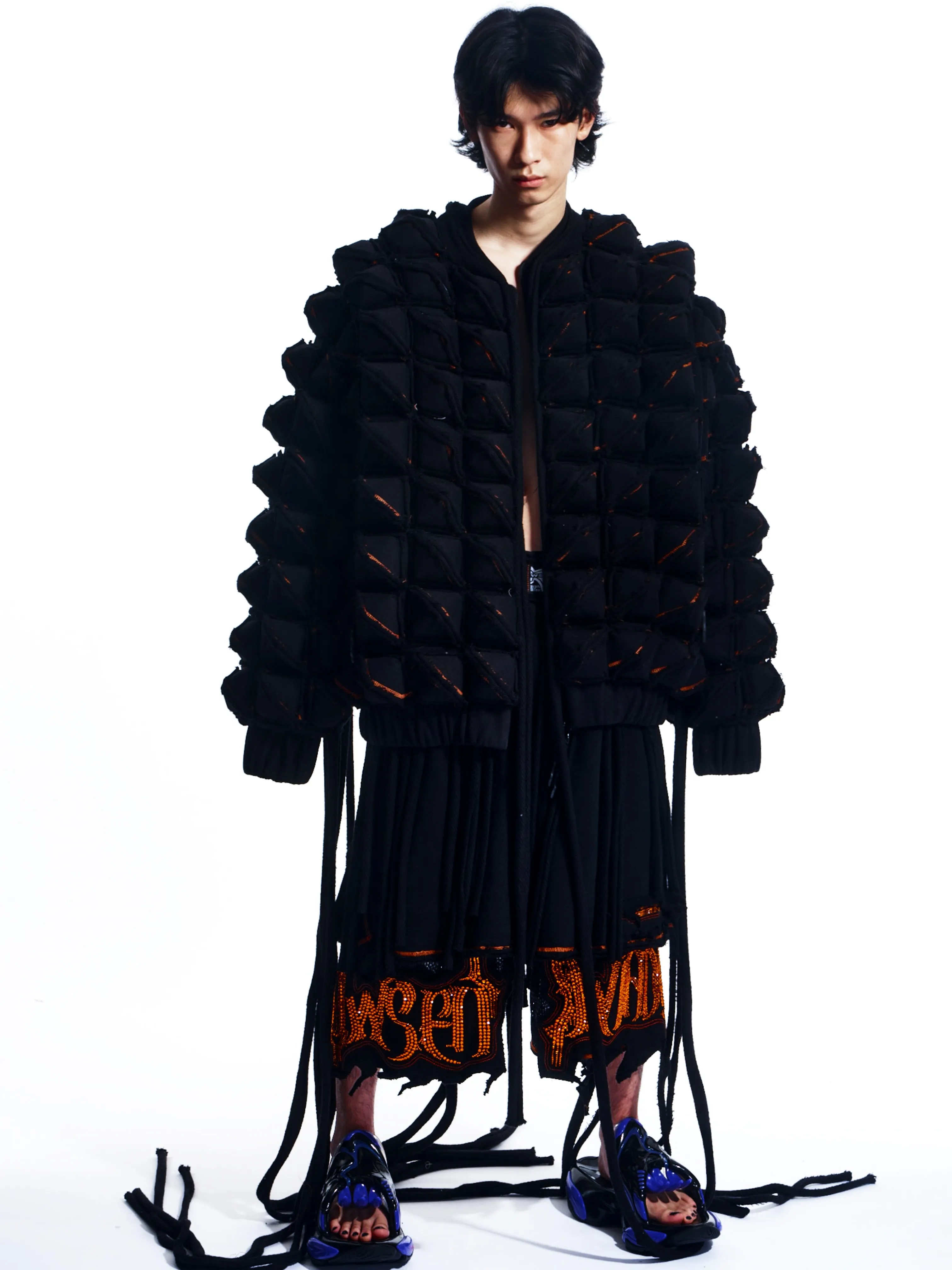 SPIKED DEFENCE COAT WITH FRINGING