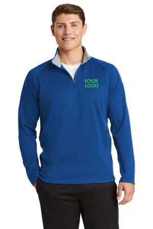 Sport-Tek Sport-Wick Fleece Customized 1/4-Zip Pullovers, True Royal/ Silver