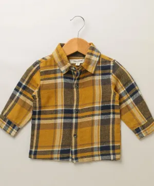 Sweetlime By As Yellow Mustard Checks cotton flannel long sleeve shirt