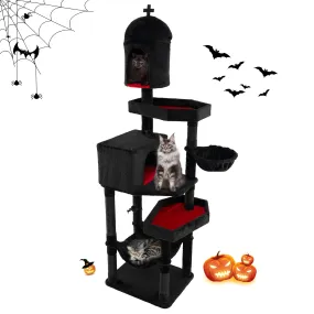 Tangkula Gothic Cat Tree, 80 Inch Tall Cat Tower with Sisal Covered Scratching Posts