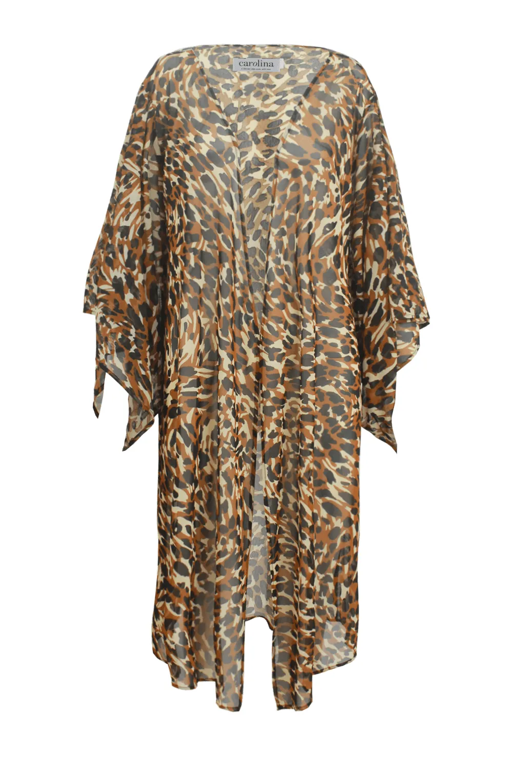 Tatum Animal Print Cape Camel and Black