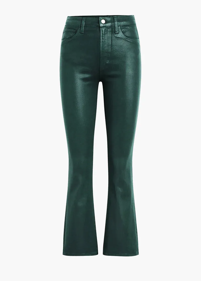 The Callie High Rise Cropped Coat Bootcut - Forest Green