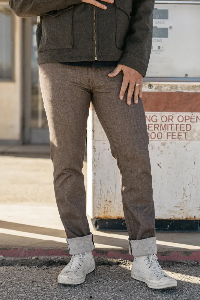 The Pen Slim - Brown Raw 10.5oz Selvedge