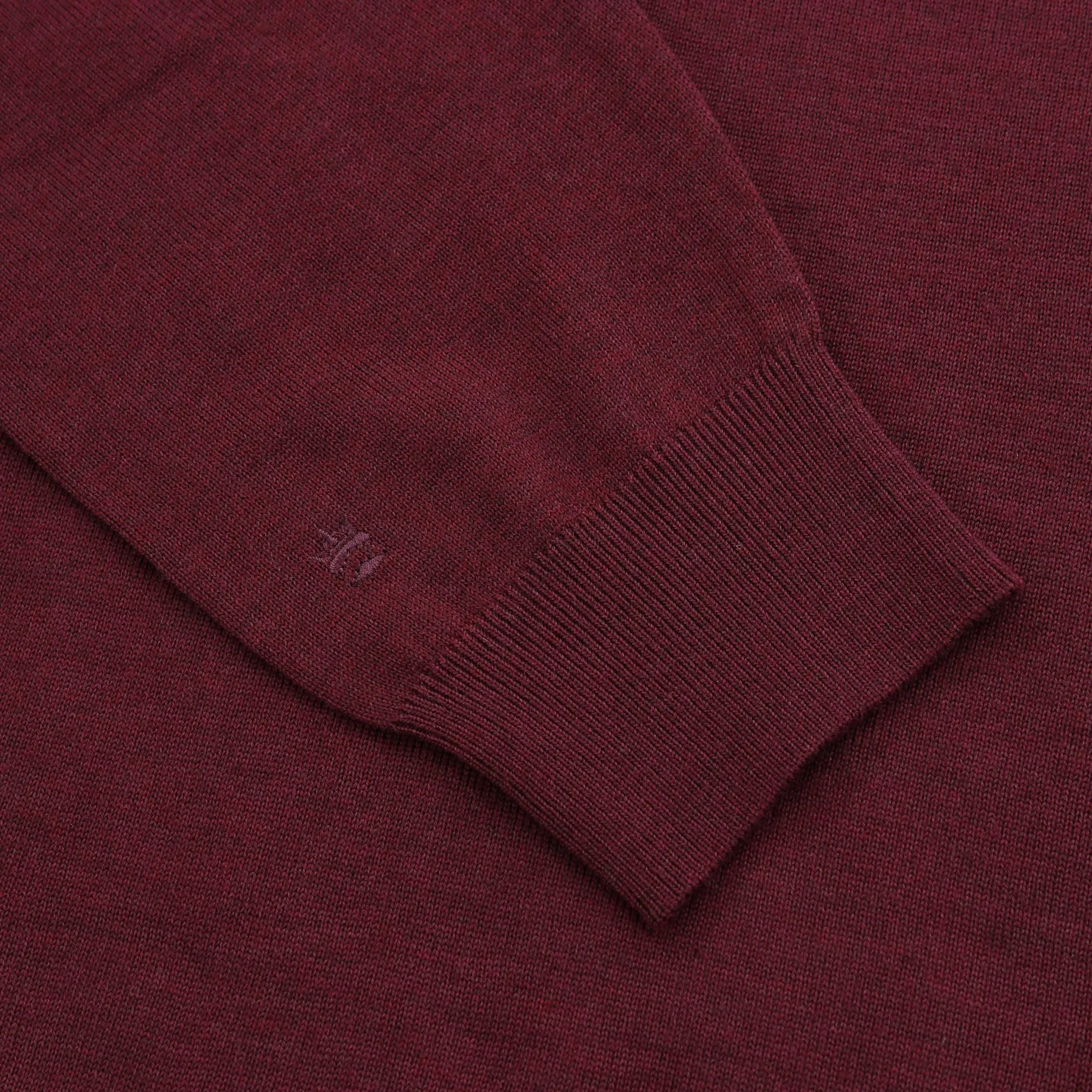 Thomas Maine 3 Button Merino Knit Polo Shirt in Burgundy