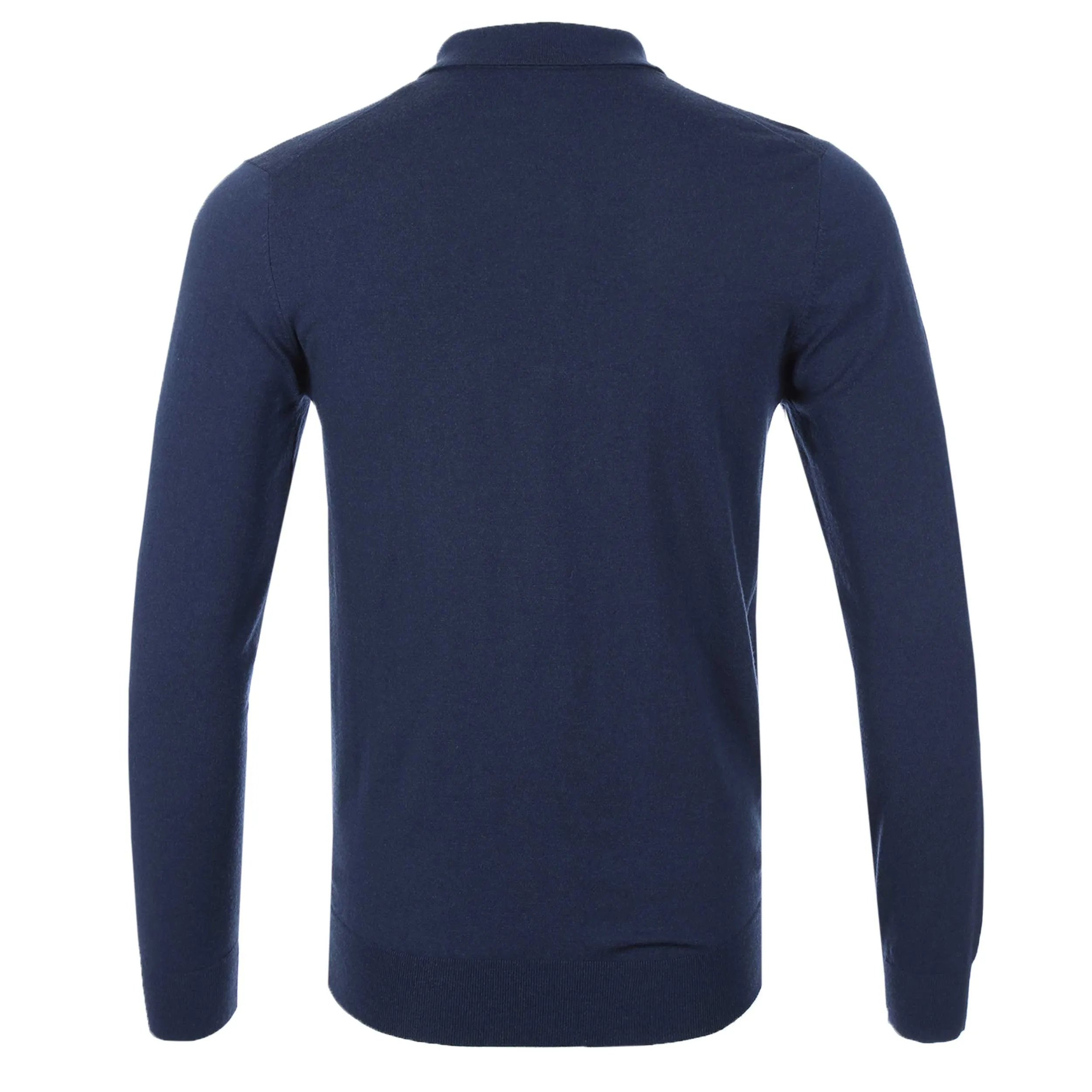 Thomas Maine Zip Knit Polo Shirt in Navy