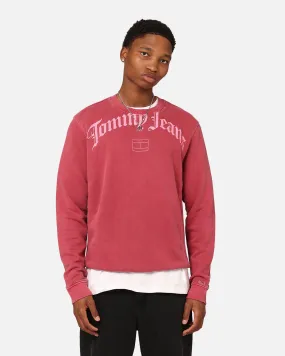 Tommy Jeans Relaxed Grunge Arch Crewneck Rouge