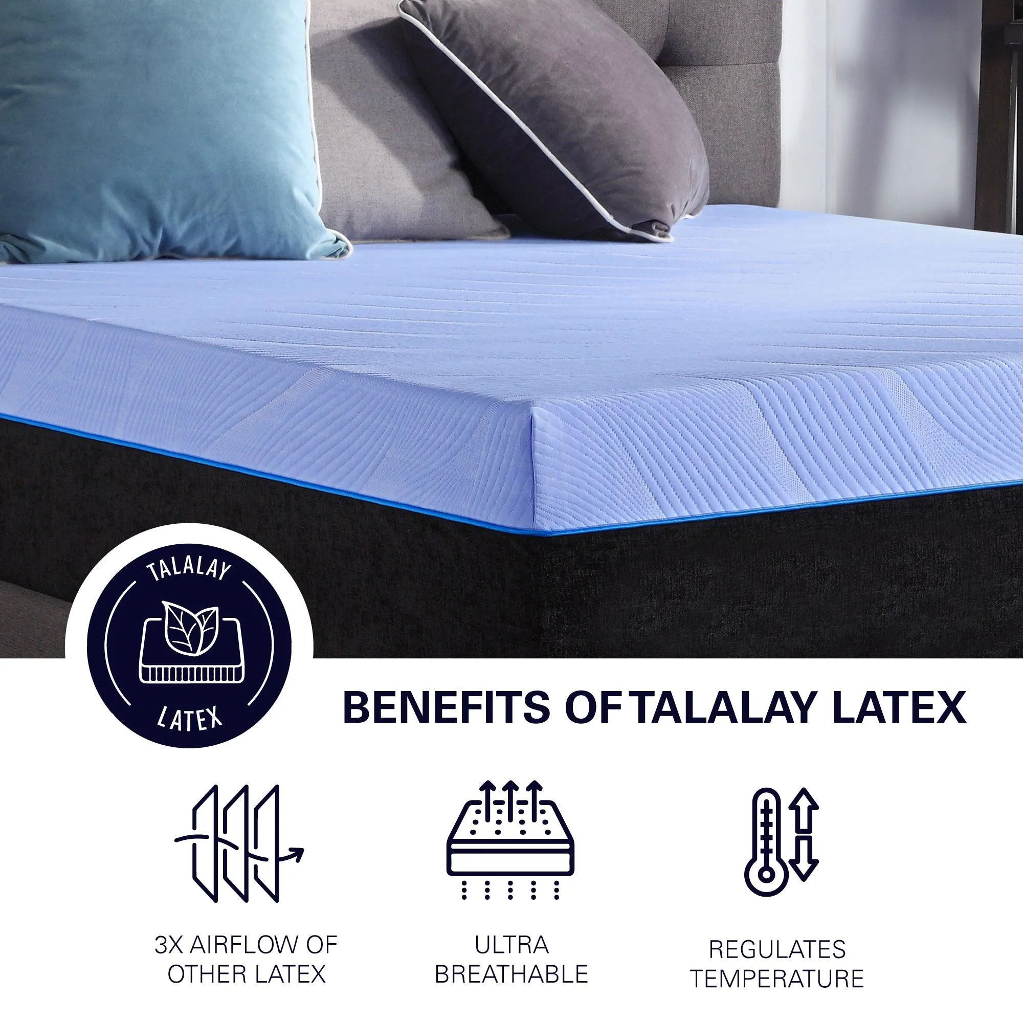 Twin Mattress, 12" Refresh Hybrid Cooling GelCare & Talalay Latex with Coils, Medium