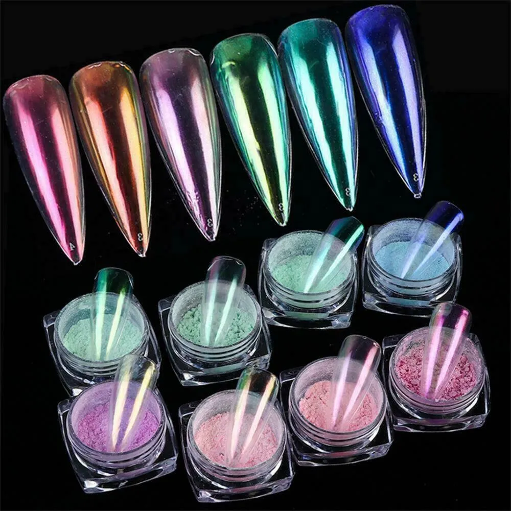 US Glitter Holographic Mirror Nail Art Powder Ultra-thin Aurora Mermaid Pigment