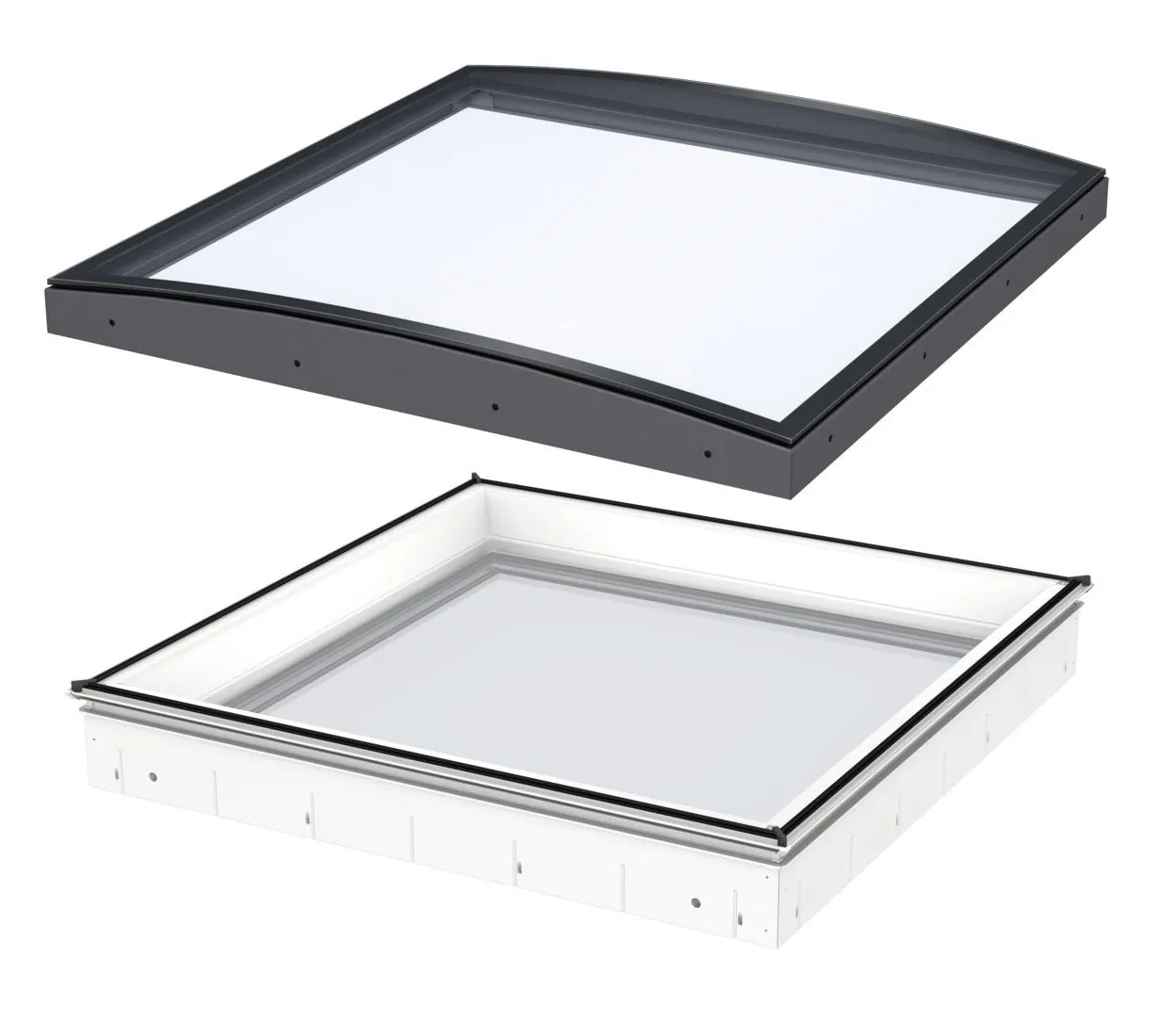 VELUX CVU 100100 1093 INTEGRA® Electric Curved Glass Rooflight Package 100 x 100 cm (Including CVU Double Glazed Base & ISU Curved Glass Top Cover)