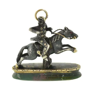 Victorian Silver & 15kt Horse Bloodstone Figural Fob