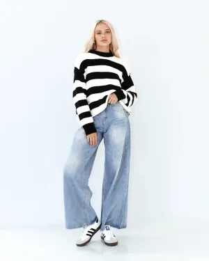 Wide Leg Jean - Mid Wash