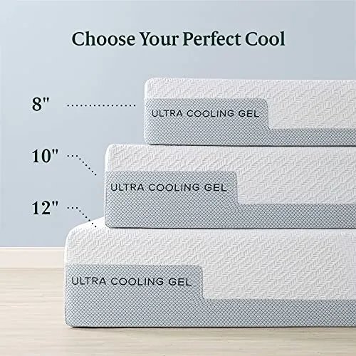 ZINUS 8 Inch Ultra Cooling Gel Memory Foam Mattress / Cool-to-Touch Soft Knit Cover / Pressure Relieving / CertiPUR-US Certified / Bed-in-a-Box / All-New / Made in USA, King